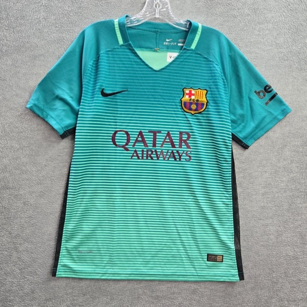 Barcelona Men Jersey Small Blue Logo Nike 2016-2017 Third Away Lopez 16